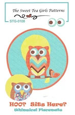 Hoo? Sits Here? Appliqued Owl Placemats Pattern The Sweet Tea Girls STG-0108
