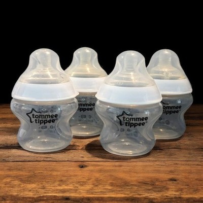 Lot Of 4 Tommee Tippee 5 Oz Baby Bottles Bottles, Collars, Nipples And Covers