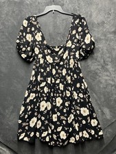 Show Me Your Mumu Black Smitten Ditsy Floral Babydoll Dress Smock Coquette USA L