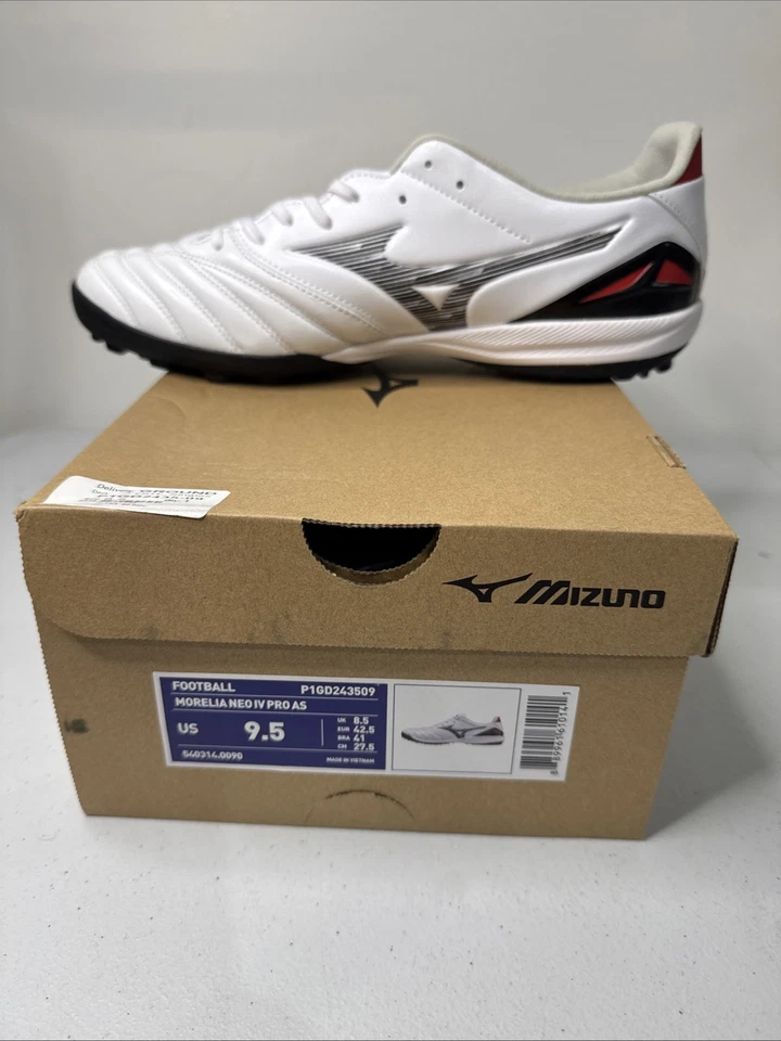 Talla 9.5 - Mizuno Morelia Neo IV Pro AS Blanco Unisex P1GD243509 *NUEVO CON CAJA* Foto 4 de 4