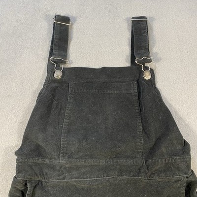 Don t Ask Why Women s Black Corduroy Overall Dress, Adjustable Straps, One Size