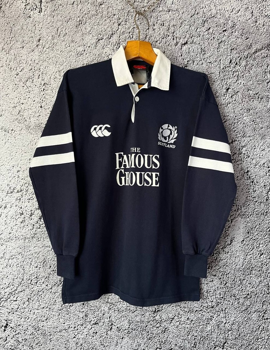 Vintage 2002 Canterbury Scotland Rugby Shirt Long Sleeve Navy Size