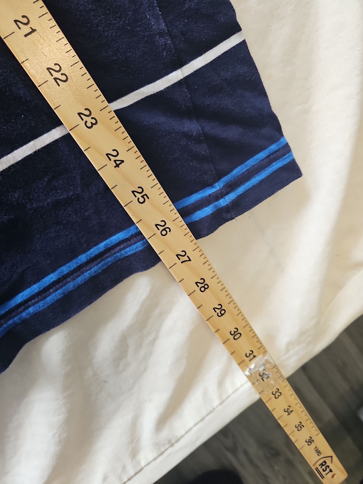 Vintage Kickers Navy Blue Striped Polo Shirt H598 image 8