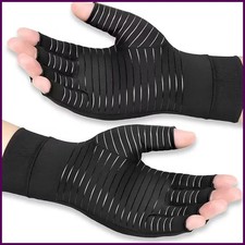 Copper Compression Arthritis Gloves, Open Finger Hand Wrist Support for Rheumato