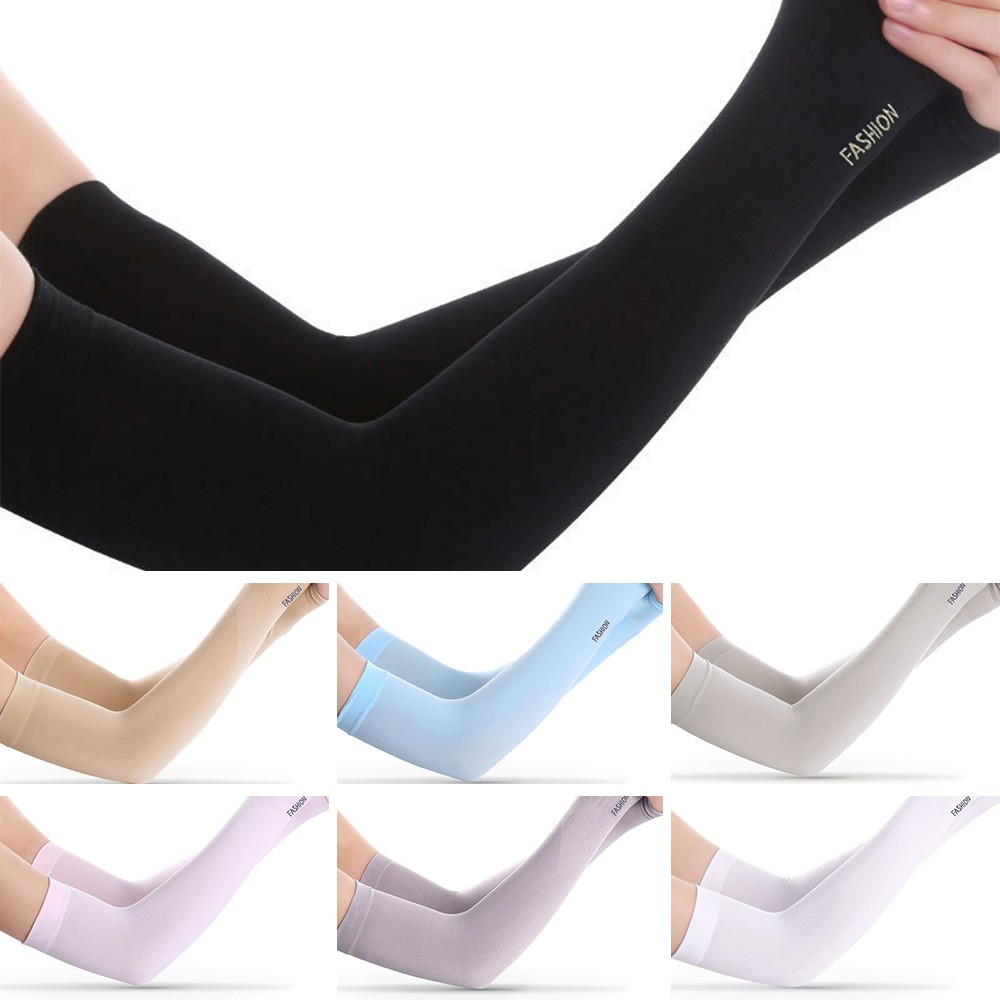 UV Sun-Protection Arm Sleeves For Men Women Cooling Protector Breathable Elastic