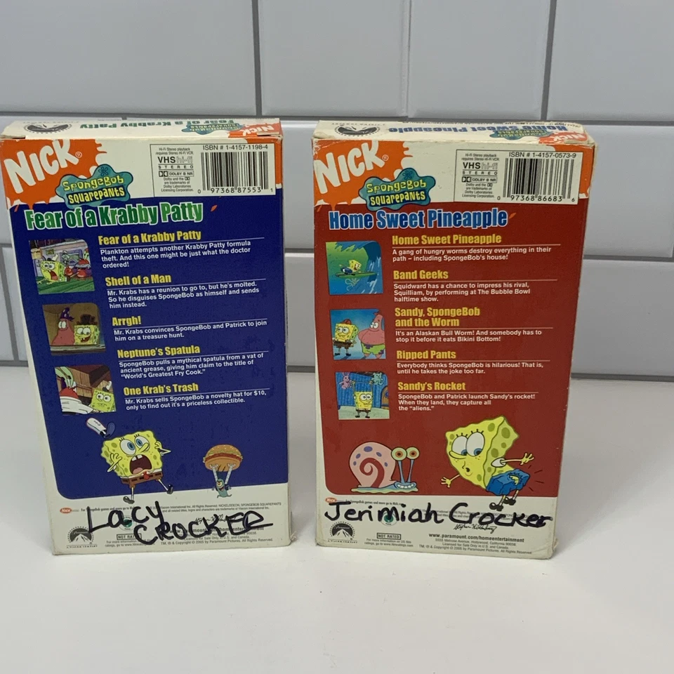 SpongeBob SquarePants VHS Lot of 2: Fear Of A Krabby Patty, Home Sweet Pineapple - Image 3 of 4