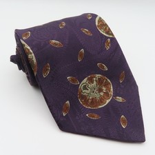 Burberry Tie Silk Purple Brown Polka Dot 3.75" Wide 57" Long USA