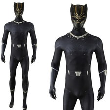Black Panther Jumpsuit T'Challa Cosplay Men's Bodysuit Costume Zentai Halloween