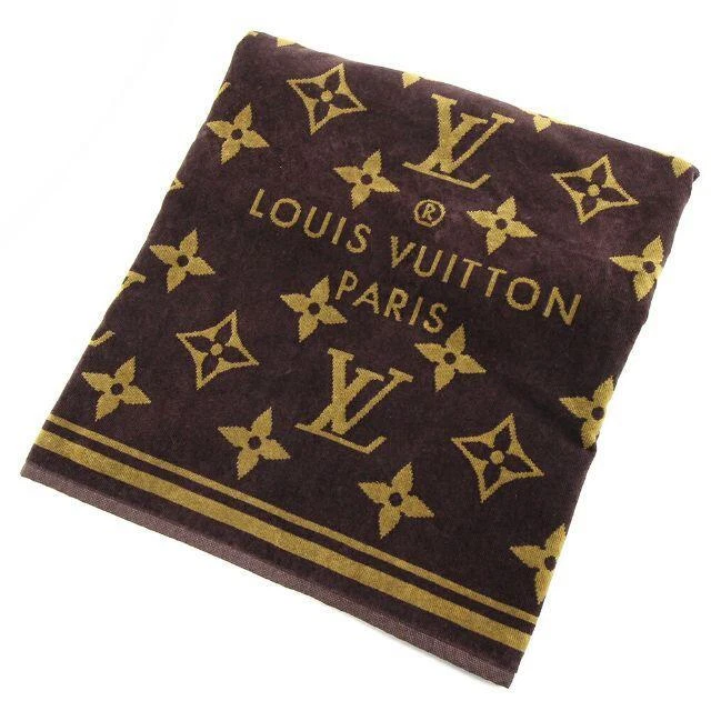 Louis Vuitton Beach Bath Towel Blanket Monogram Brown 146×92cm Cotton