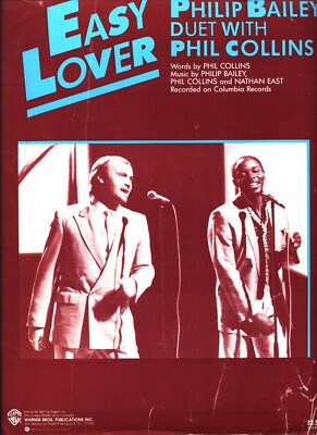 PHILLIP BAILEY DUET WITH PHIL COLLINS EASY LOVER SHEET MUSIC PIANO/VOCAL/CHORDS 