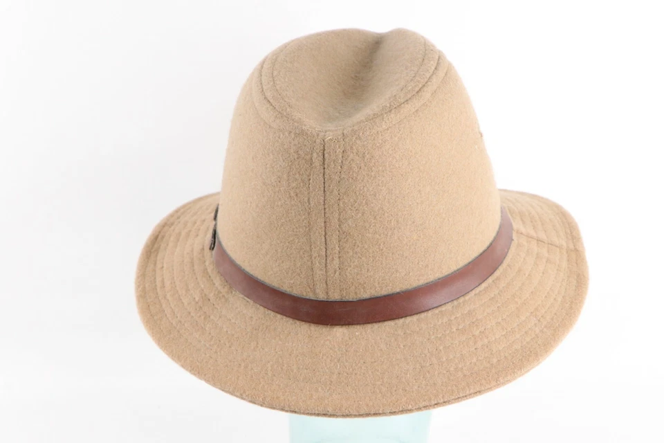 Винтажный 60-х Kangol дизайн кожаный ремень шерсти Fedora шляпа коричневый США средний союз сделано - Изображение 4 из 4