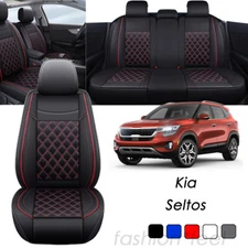 For Kia Seltos SUV Car Seat Covers Full Set Leather Front 5/2 Seater Waterproof