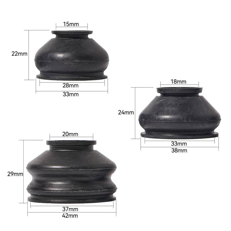 6x Universal Tie Rod End Ball Joint Dust Boots Dust Cover Boot Gaiters Rubber - Image 2 of 4