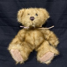 First  Main MINKY Brown Teddy Bear Plush Corduroy Feet Stuffed 9" 1402 KG