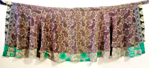 Darn Good Vintage Silk Wrap Skirt Size Regular Mini Reversible Boho Festival - Picture 3 of 6