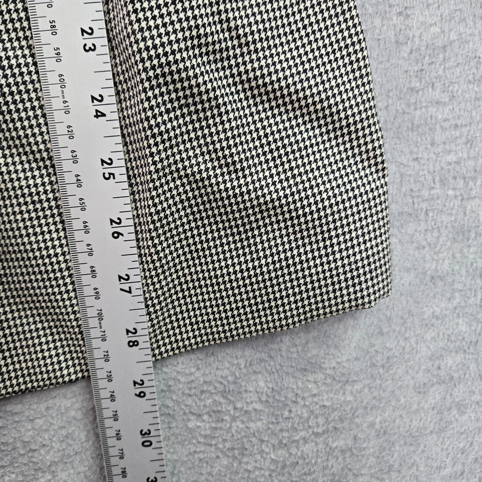 Yves Saint Laurent Women Jacket 42 Black White Rive Gauche Houndstooth Blazer - Image 3 of 4