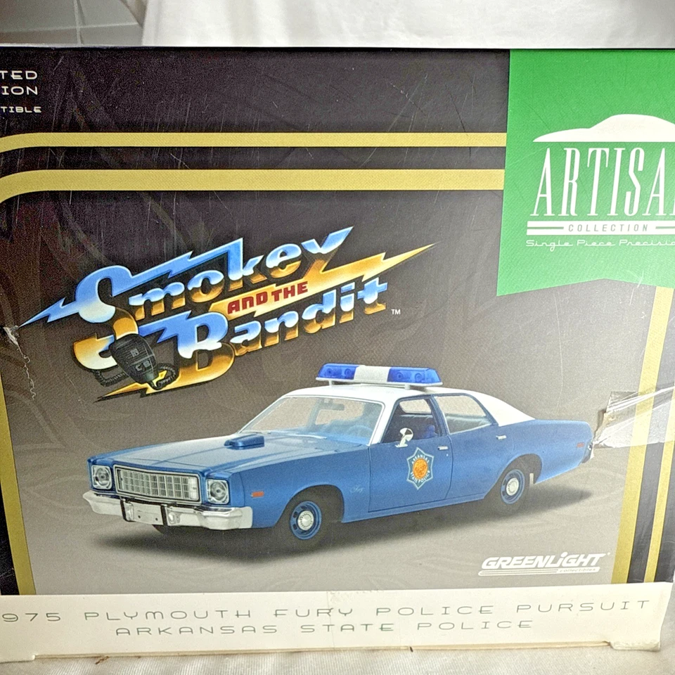 1:18 Diecast Smokey and the Bandit 1975 Plymouth Fury Police Pursuit Arkansas - Image 2 of 4