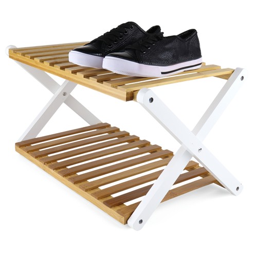 Ashwood & Rye 2 & 3 Tier Folding Bamboo Storage Shoe Racks eBay
