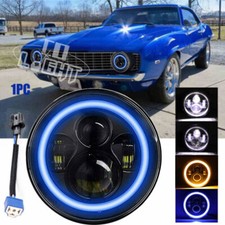 7inch Round Led Headlight Hilo Blue Halo For Chevy Camaro 1967 1968 1969 1970 7inch Round Led Headlight Hilo Blue Halo For Chevy Camaro 1967 1968 1969 1970