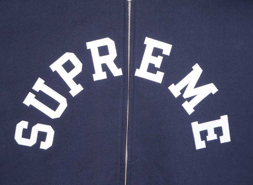 Supreme Champion Zip Up Hooded Sweatshirt Navy image 3