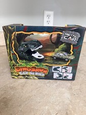 Dinosaur Car Series Metal Car - GREEN T-Rex Car Launcher With 2 Cars