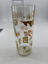 Mid century modern nature-inspired highball tumblers. Set of 3