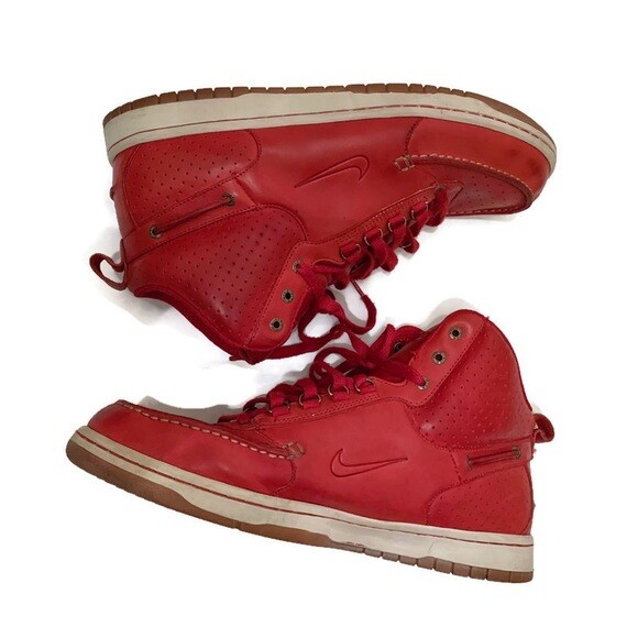 Nike Red Mad Jibe Mid sneakers Men's Sz 11.5 Varsity Retro hybrid Boat shoe