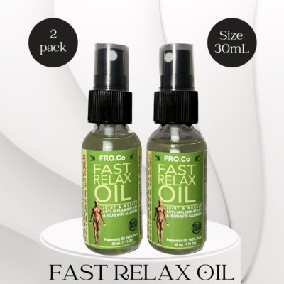 PAIN RELIEF: 100% Peppermint - Fast Relax Oil (TWO 30ml spray bottles)