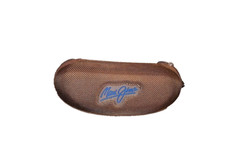 Maui Jim CASE Hard Clam Shell Style for Sunglass Eyeglass Brown Fabric Zip Clip