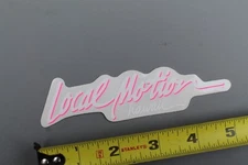 LOCAL MOTION Hawaii Clear Neon Pink White Sexy 80's LM2 Vintage Surfing STICKER
