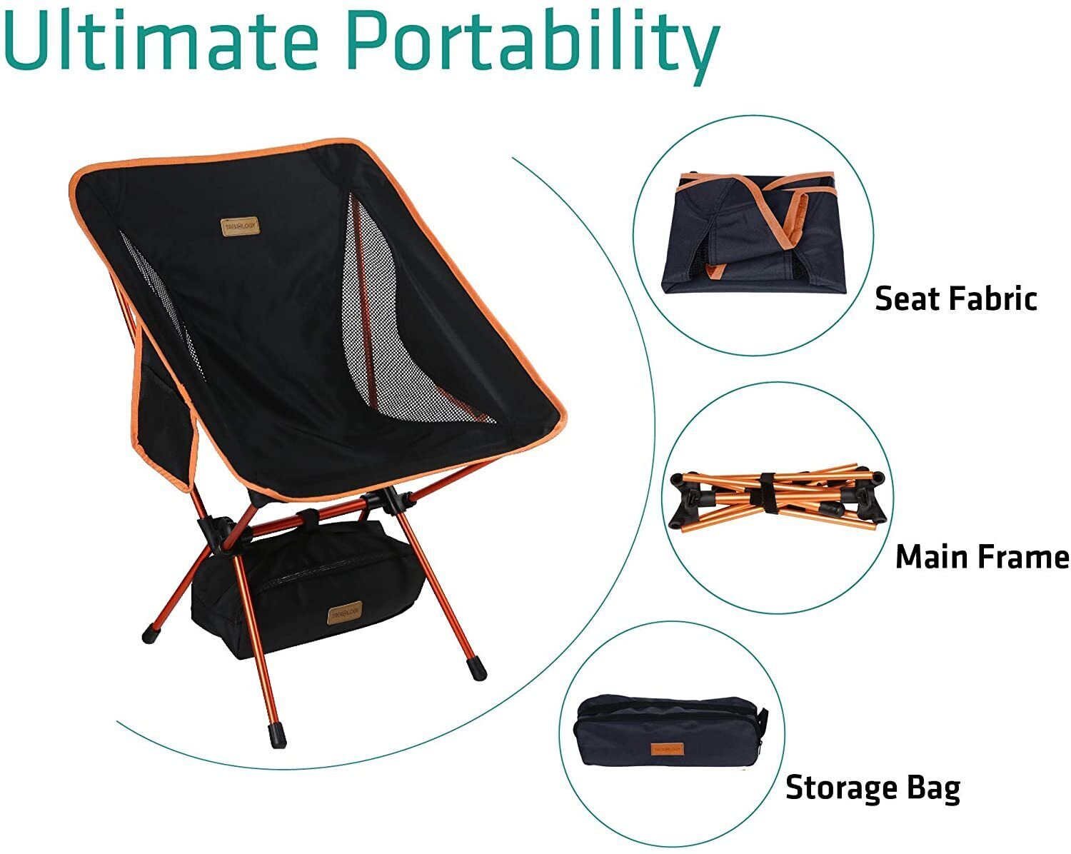 Folding Camping Chair Outdoor Garden Portable Hiking Fishing UK