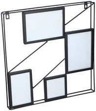 Metall-Bilderrahmen schwarz 4 Bilder 40x40cm Fotorahmen Bilderhalter Wandbild