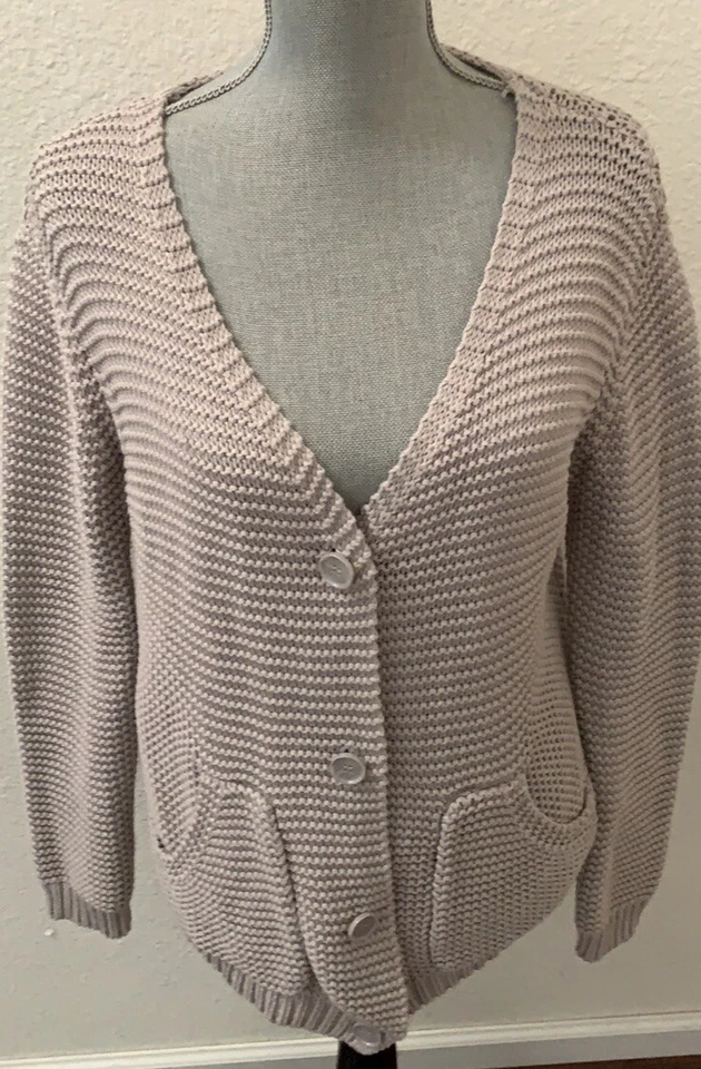 Cárdigan Suéter Heather By Bordeaux Pequeño S Mezcla de Algodón Anthropologie Foto 2 de 4