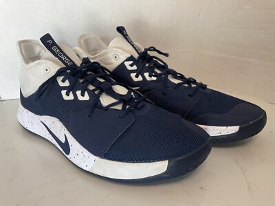 Nike PG3 Paul George Navy Blue Mens Basketball Shoes Sz 16 9512-402