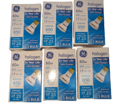 GE 60PAR16FL 120V Indoor Floodlight 60W PAR-16 650lm Track lights Reflector 6pk