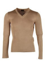 TOM FORD Beige V Neck Sweater Size 48 / 38R U.S. In Silk Sweater 38 New With...