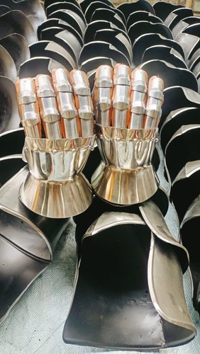 Medieval Gauntlet Leather Armor Gauntlets Armour Reenactment LARP - Picture 4 of 7