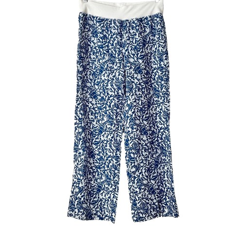 Lilly Pulitzer, New, Aden Linen Tassel Ankle Pants Indigo Home
