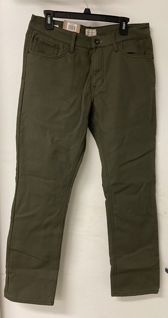 Stretch Canvas Fleece Lined Pants 
