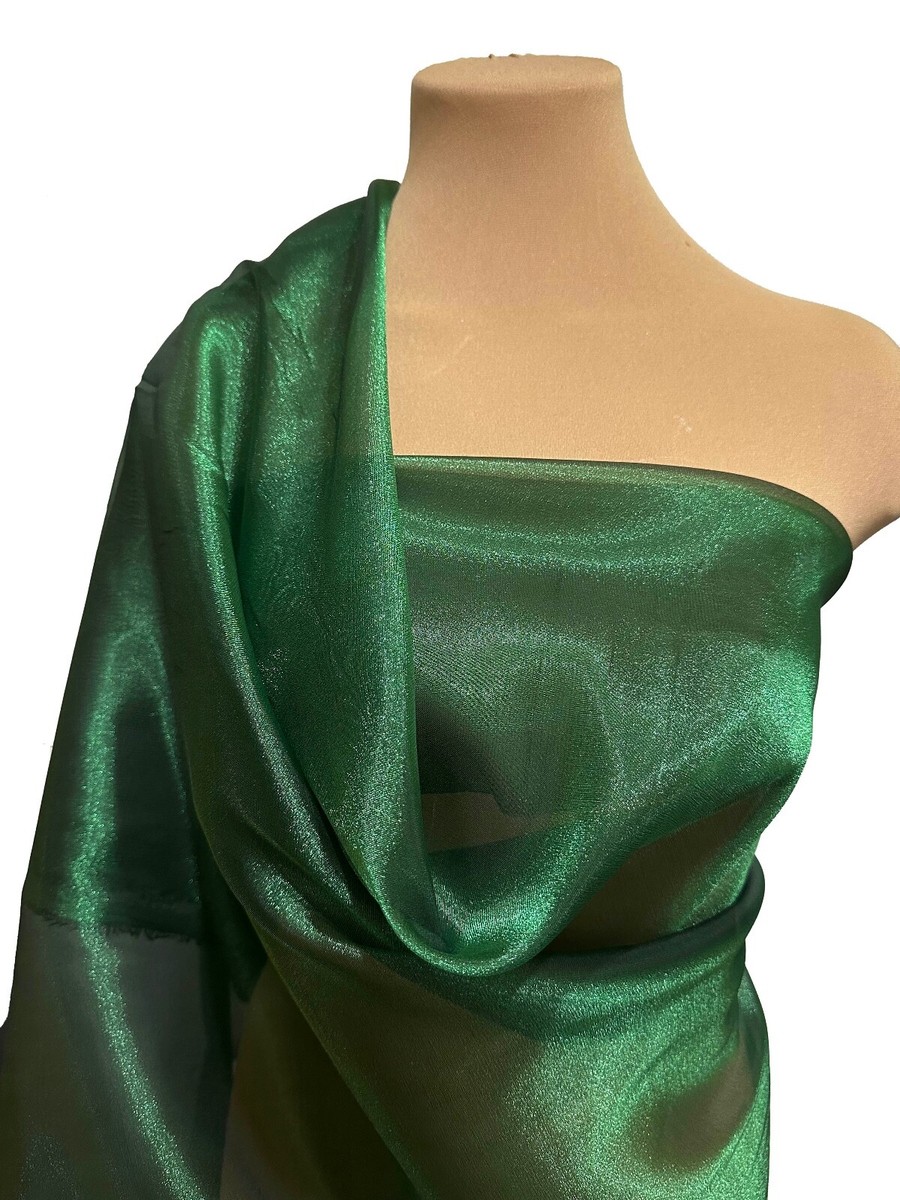 emerald green fabric for dress Emerald Green Silk 4-Ply Crepe Fabric By The Yard main image 0
