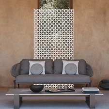 3 Panels 35.4*23.6 In Outdoor Privacy Screen Metal Balcony Decorative Screen NEW