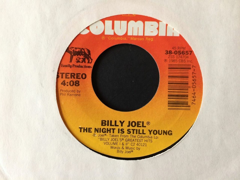 Billy Joel "Summer, Highland Falls/The Night Is Still Young" 1985, VG+