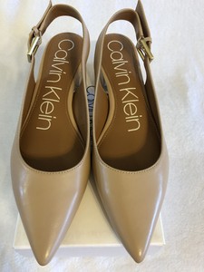 calvin klein glorianne leather slingback pumps