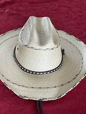 True West Rochmount Ranch Wear Palm Straw Western Cowboy Hat Sz 57