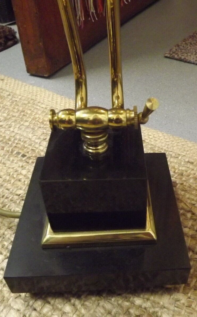 Bankers Desk Lamp Brass With Marble Base Circa 1950s By Gibson USA RRP