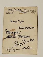 Vintage 1975 SUE BARKER Tennis Autographs Card Glynis Coles Palace Hotel Torquay