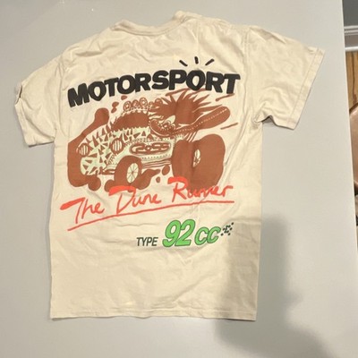 Cactus Jack Motorsport Dune Runner Graphic Beige Cotton T-Shirt Men's M