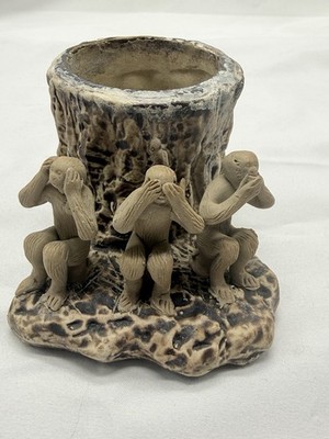 CLAY HANDMADE CHINESE MONKEY MINI  PLANTERS