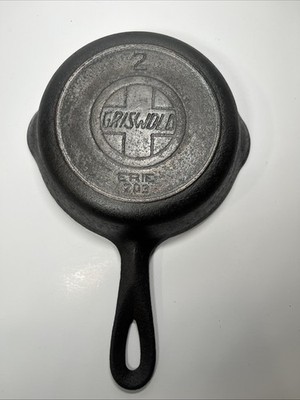 Rare Antique Griswold Slant Erie Logo #2 Skillet 703 Inset Heat Ring READ