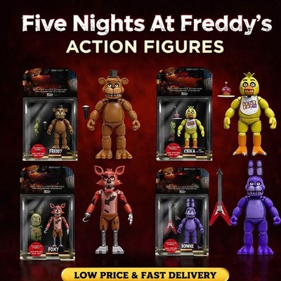 14CM Nightmare Freddy, Bonnie, Foxy, Chica PVC Action Figures Collection